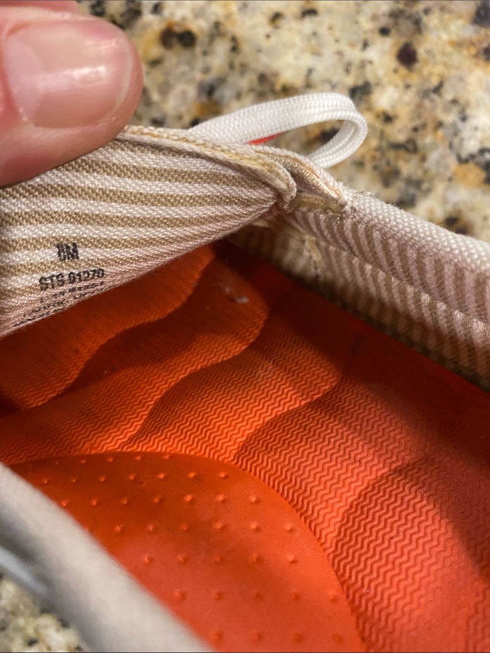 Sperry Women's Canvas Moccasins in Cream with Coral Insole - Picture 5 of 6